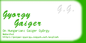 gyorgy gaiger business card