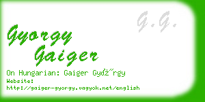 gyorgy gaiger business card